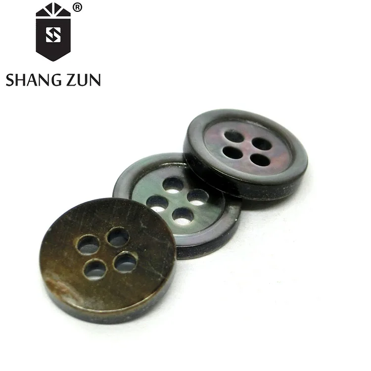 Wholesale custom clothing accessories button 4 hole sweater button natural black butterfly mother of pearl button