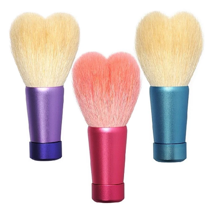 Japanese heart shaped 3D natural hair scrub face cleasing brush