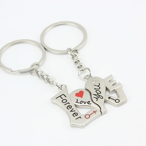 Женский брелок металлический в форме сердца для влюбленных пар кольцо ключей