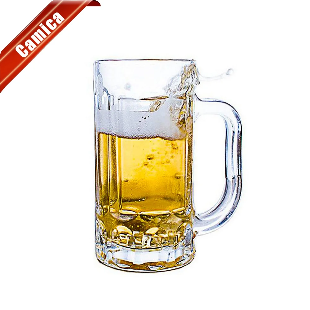 Custom Logo 16oz pint Stein Mug Cup Beer Glass Water Juice Glasses Glassware with Handle  for Bar Restaurant