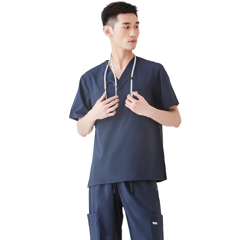 wholesale printed plastic surgical gown washable male sterile  anti wrinkle nurse uniform dress nursing hospital mens scrubs set