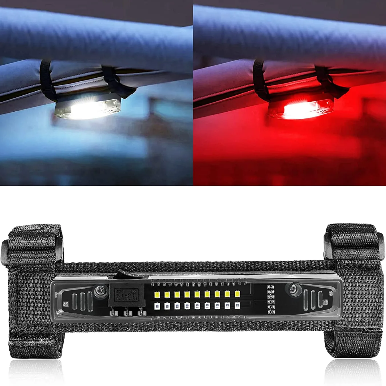 Universal Dual color roll bar mount Cage Utility mapping led dome lights for Polaris Can Am RZR Kawasaki Golf Car Trucks ATV