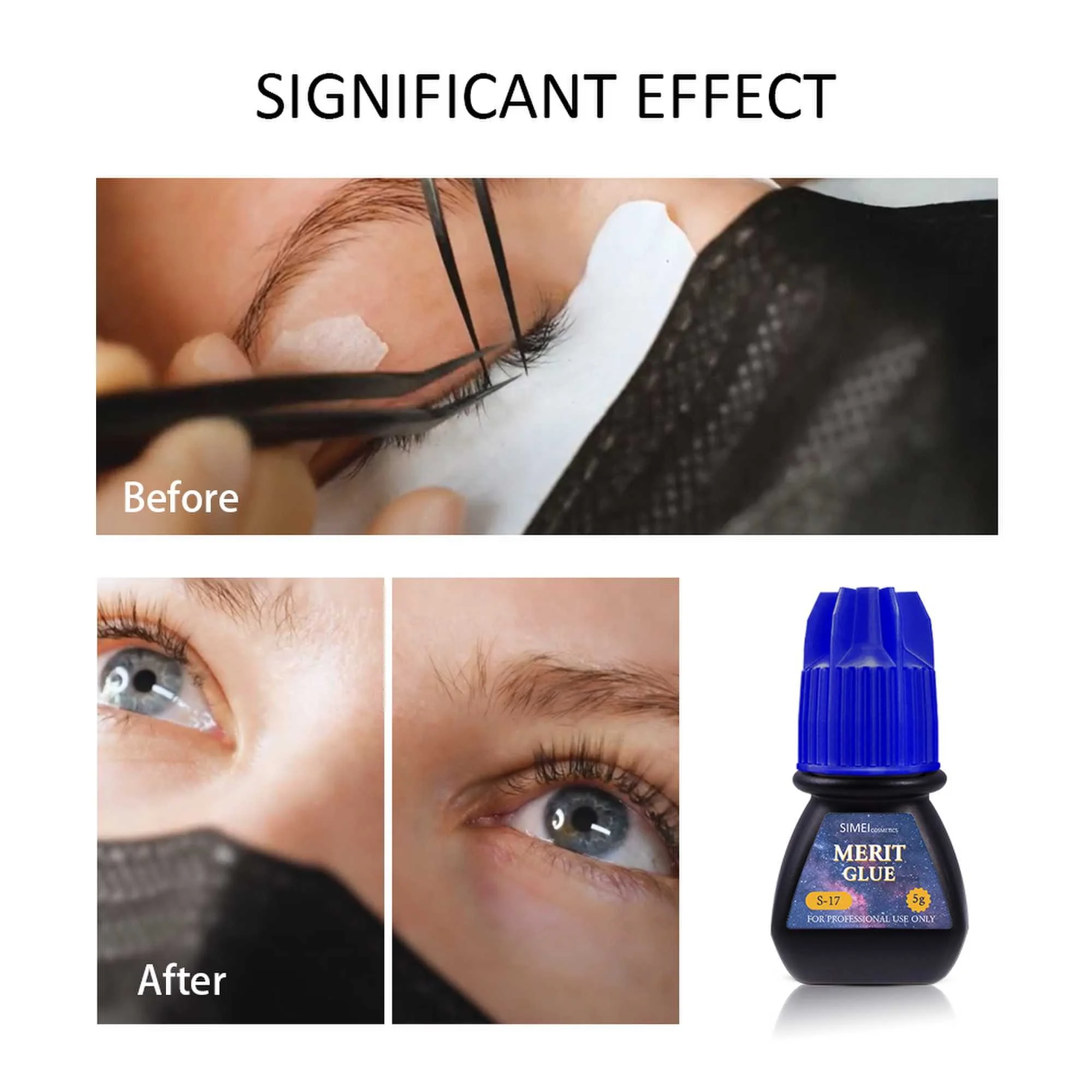 custom korea best waterproof strong adhesive fast dry eyelash extensions glue hs 17 eyelash glue