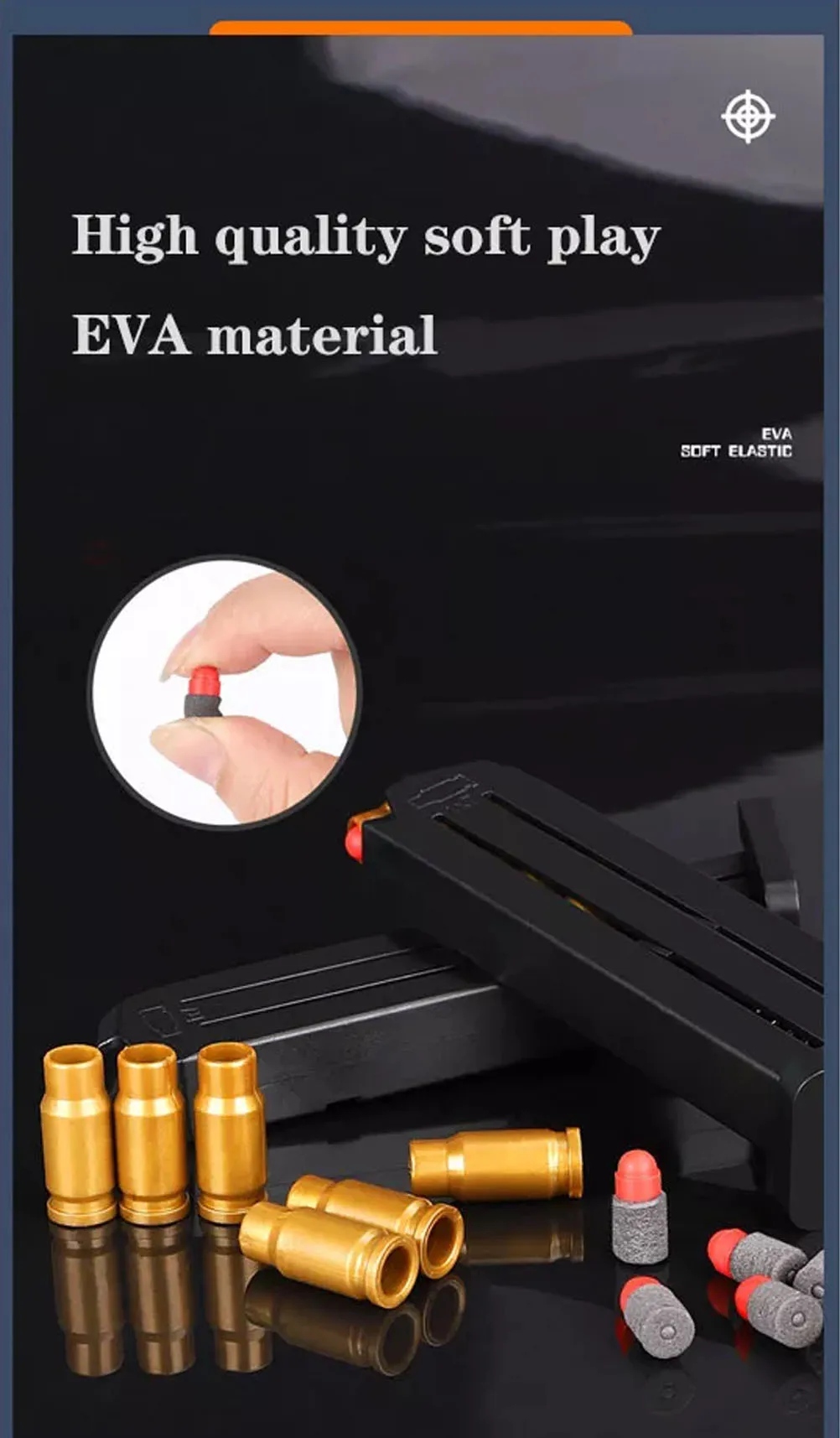 toy bb gun with soft bullets educational toys gifts for kids boys girls adults plastic shell ejecting laser glock toy gun