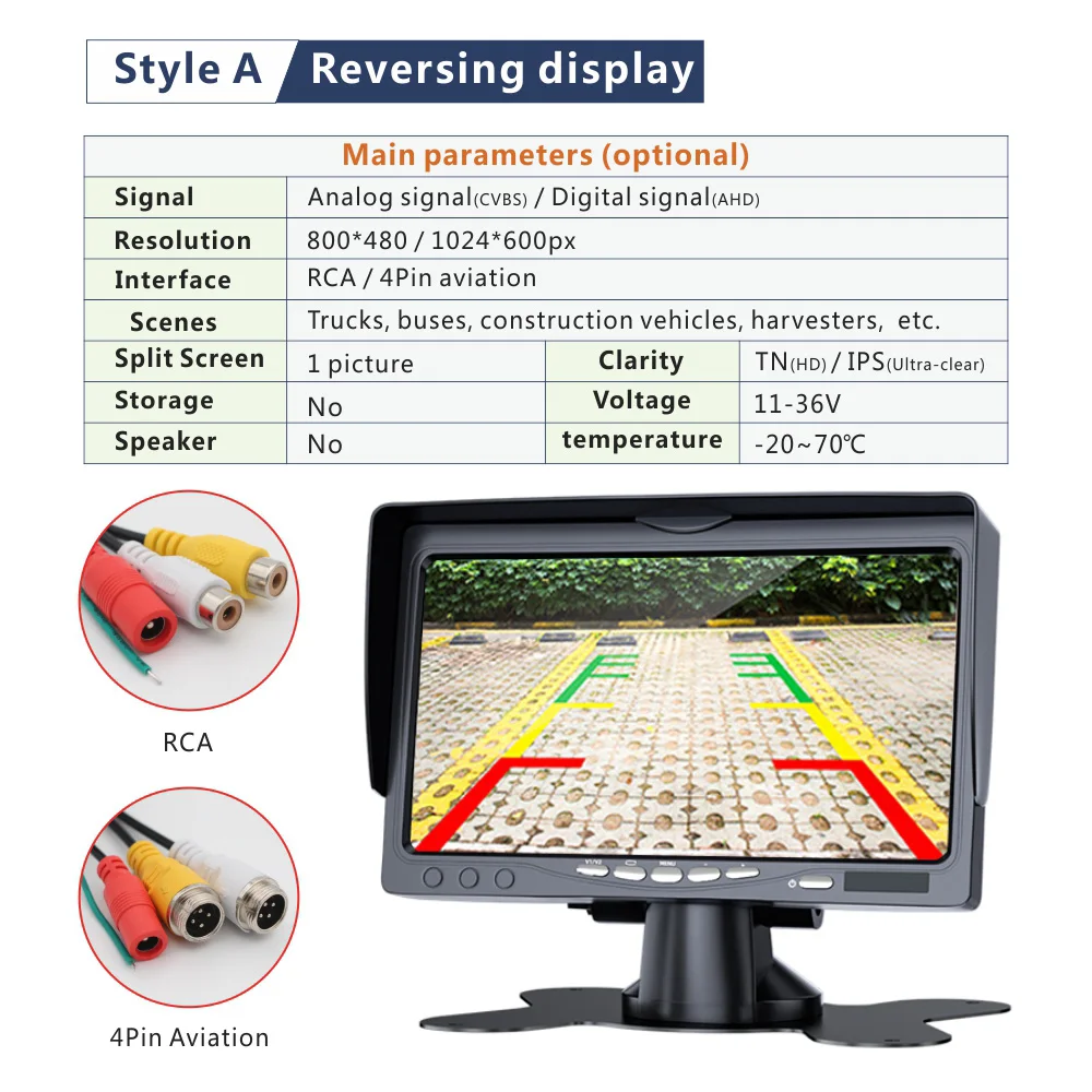Autoelectronics Portable Small 4.3 5 Car Monitor Led Car Lcd Bus Tv 7 9 10 Inch Monitor for Voiture Van Mini Bus