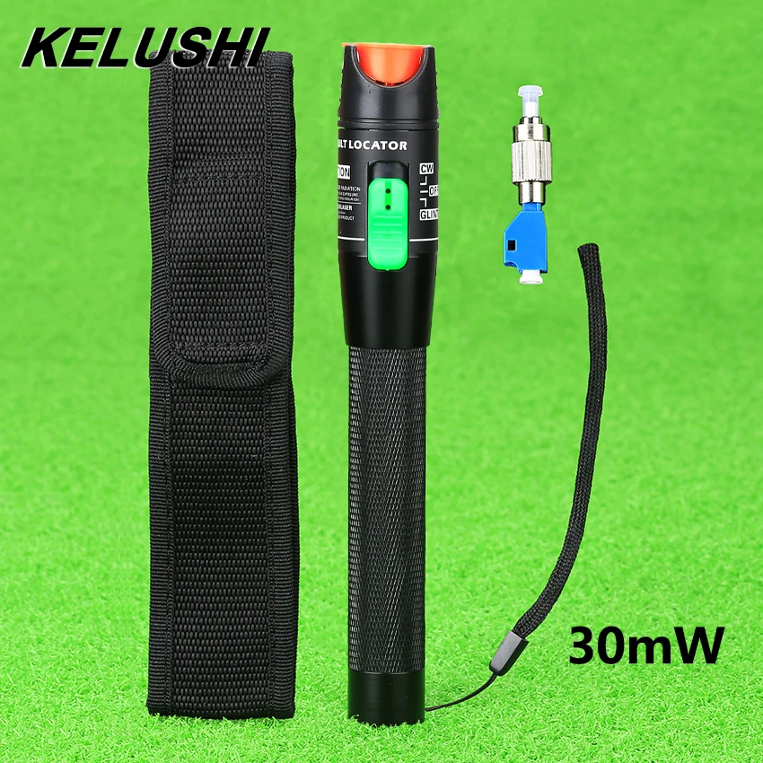 KELUSHI Визуальный дефектоскоп 30 мВт детектор с FC мужчин и женщин LC адаптер 2,5 мм разъем волокно оптический кабель тестер