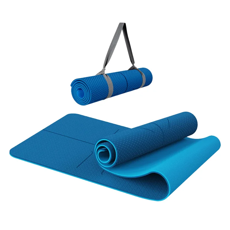 2023 TPE Yoga Exercise Mat 6mm Home Fitness Anti Slip TPE Yoga Mat With Custom Logo