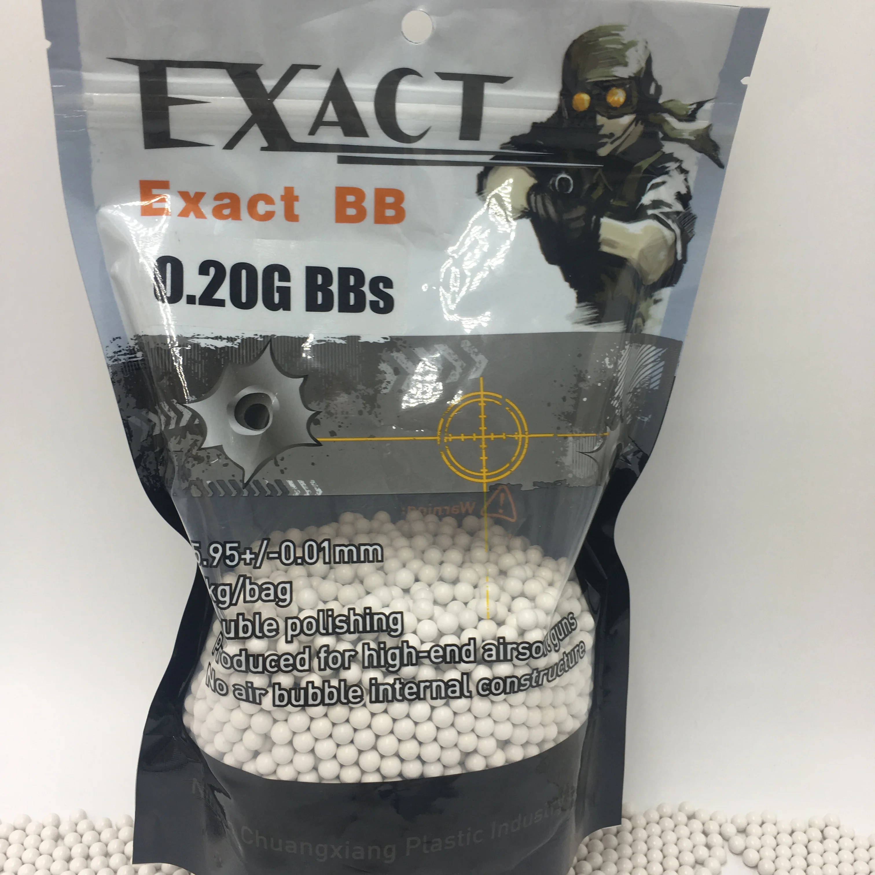0.2g 6mm airsoft white bb