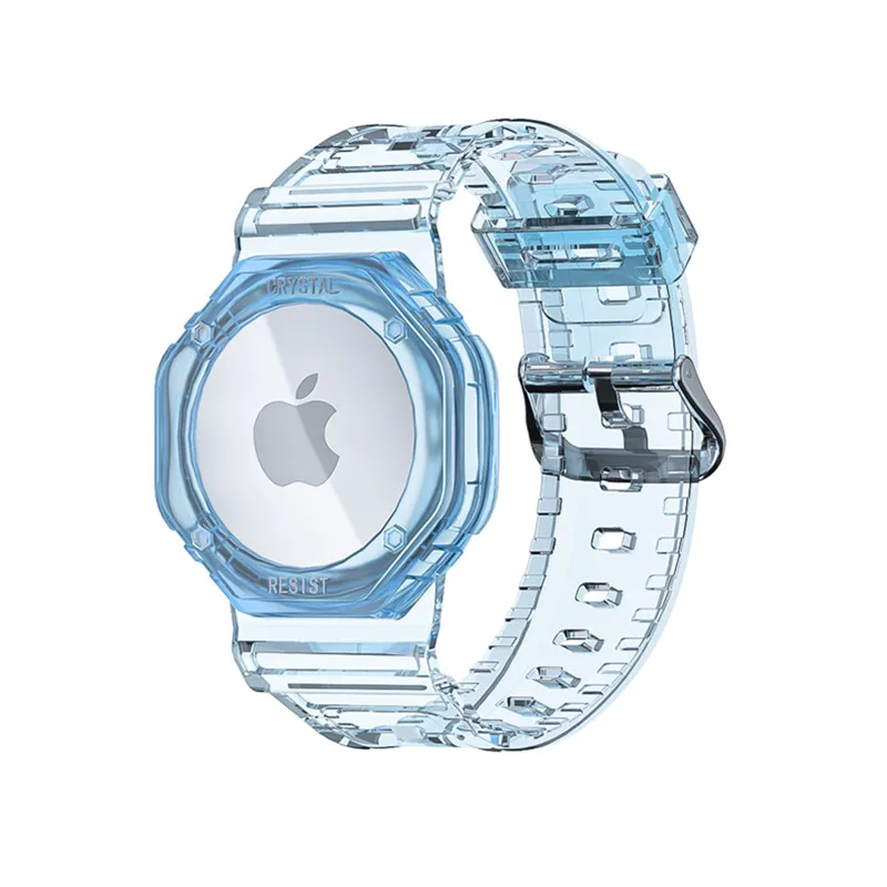 Colorful Transparent Clear Band Soft Crystal TPU Sport Bracelet for Airtag Durable Wristband Strap for Apple Airtags Band
