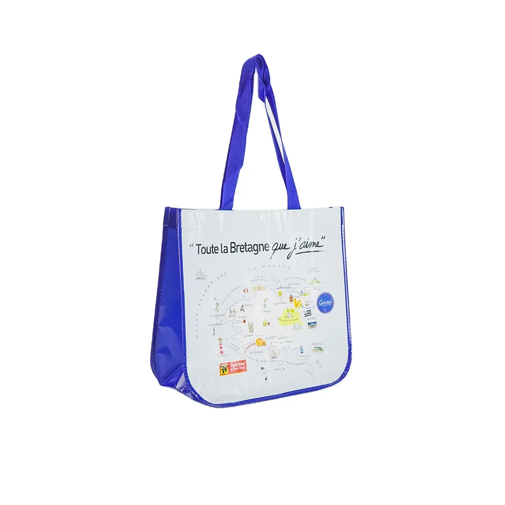 
hot sell Low MOQ Luxurious HD printing handmade Colorful portable pp woven gift bag broad applicability for grocery 