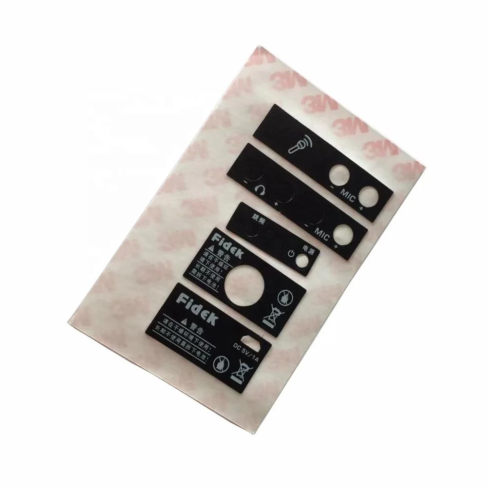 3-M adhesive Silk screen printed polycarbonate  sticker Gloss or Matte finish pc label