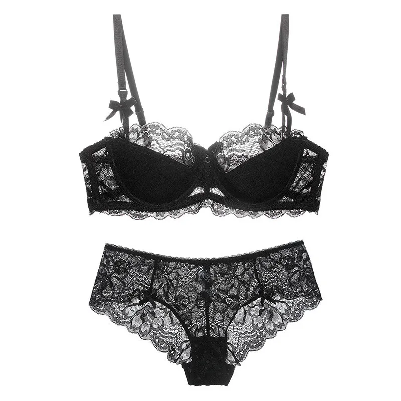 US2314 Bra Set Lace Thin Cotton Cup Received By The Breast Side Sexy Underwear 5 Row Buckle Bra Set