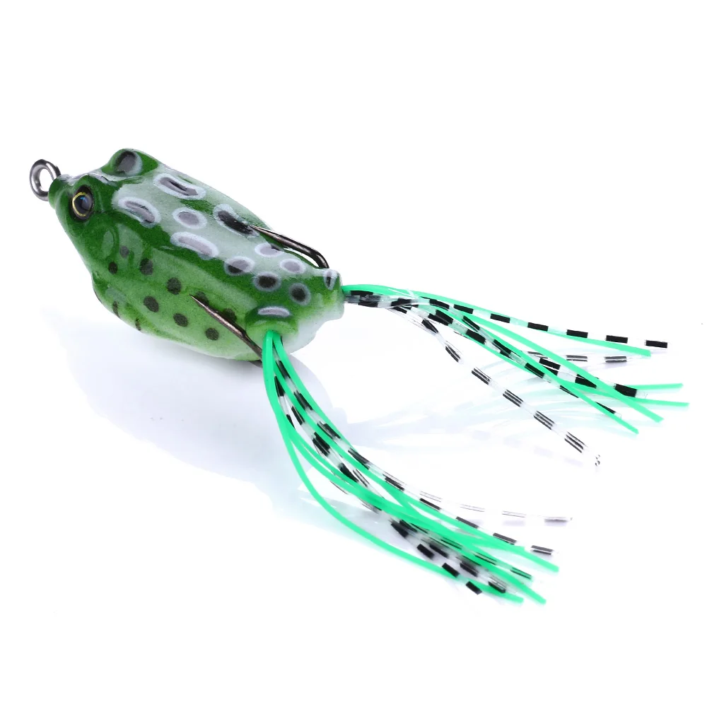 Frog Lure Fishing Lures Treble Hooks Top water Ray Frog Artificial Soft Bait