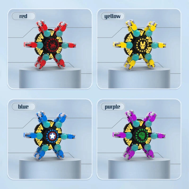 SL Fidget Spinners Fingertip Toy Chain Robot Toy DIY Deformation Chain Fingertip Spinning Top Toy For ADHD Autism Children Adult
