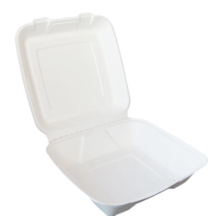 8*8 inch restaurant take away powder takeout containers biodegradable