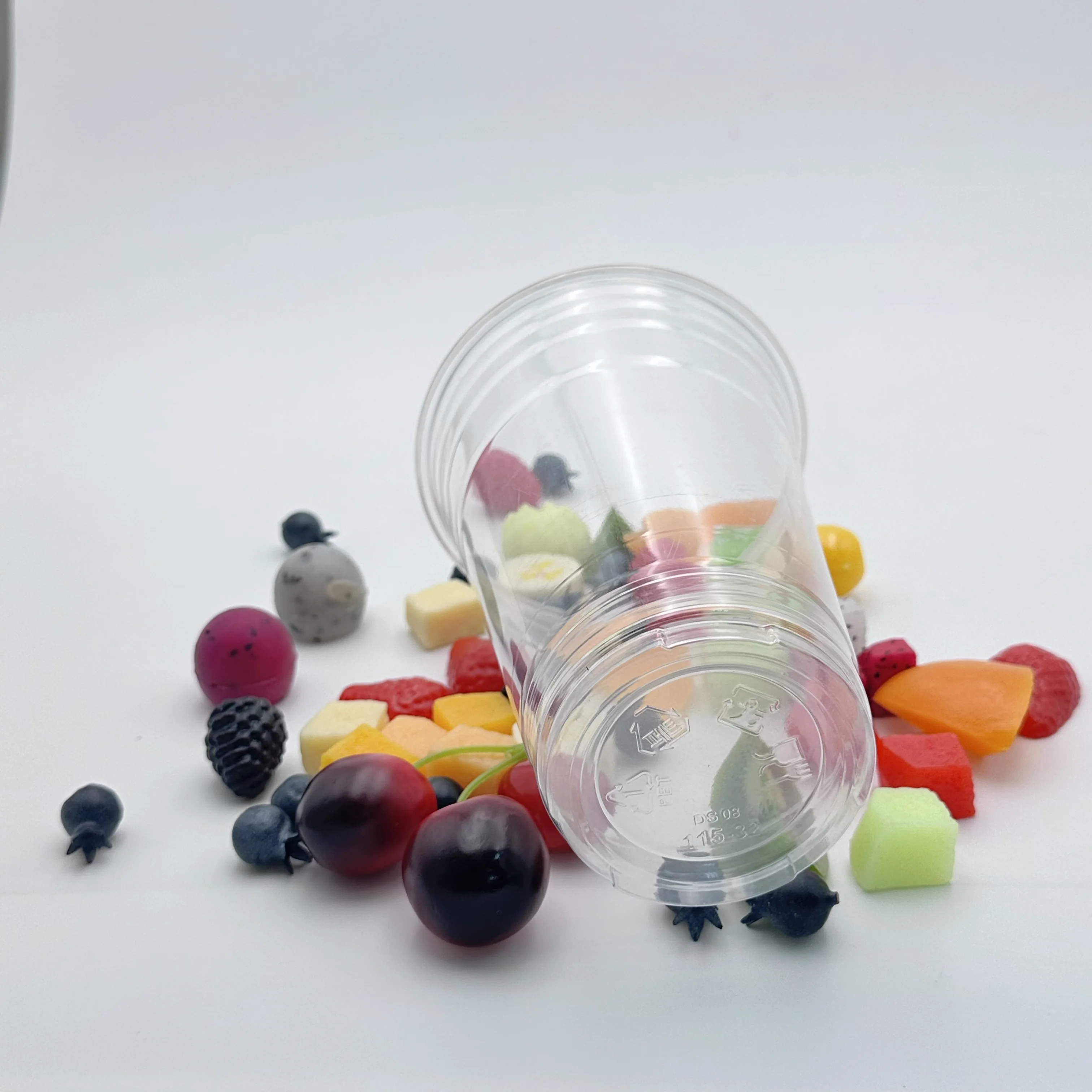 Produce PET personalized plastic cups no minimum 32OZ disposable plastic cups