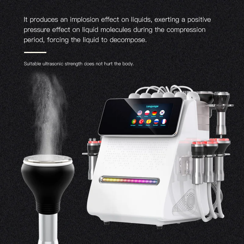 2024 Z Portable 11in1 Bio Brush 3 Vacuum Rf Heads Cavit Slimming Machine 80k with Cold Hammer