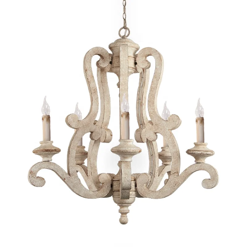 American retro decorative wood chandelier for living room dining room bedroom