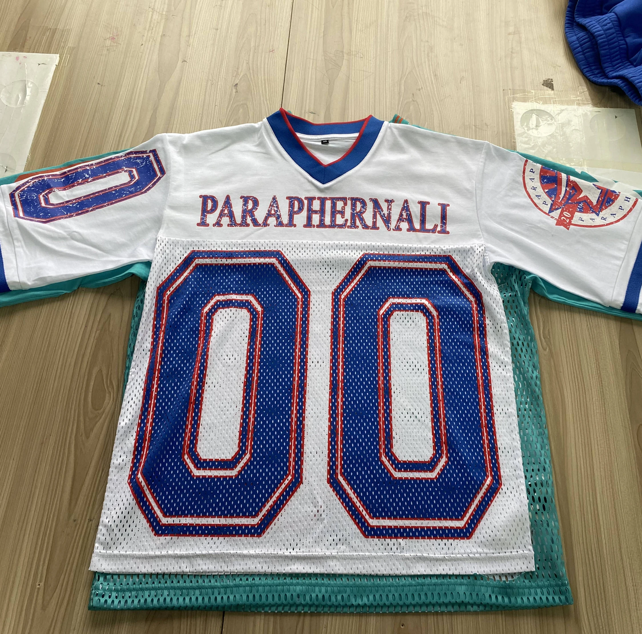 Custom logo Jersey screen Print shirt Wholesale Streetwear Oversized Cropped Tee Top Football Practice Mesh T-Shirt For Men