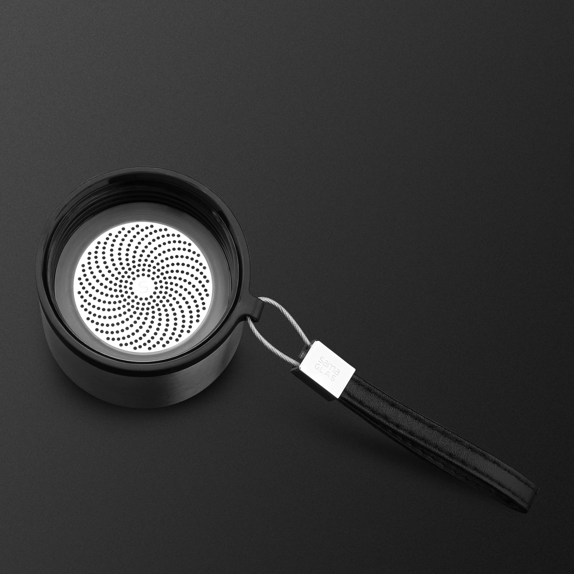 Portable glass tea cup with stainless steel strainer double wall glass tumbler