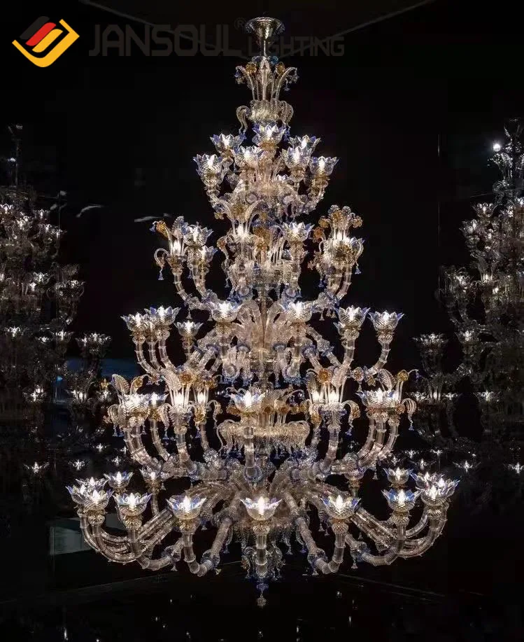 light and decoration antique black murano glass chandelier large crystal fancy light chandelier made in china