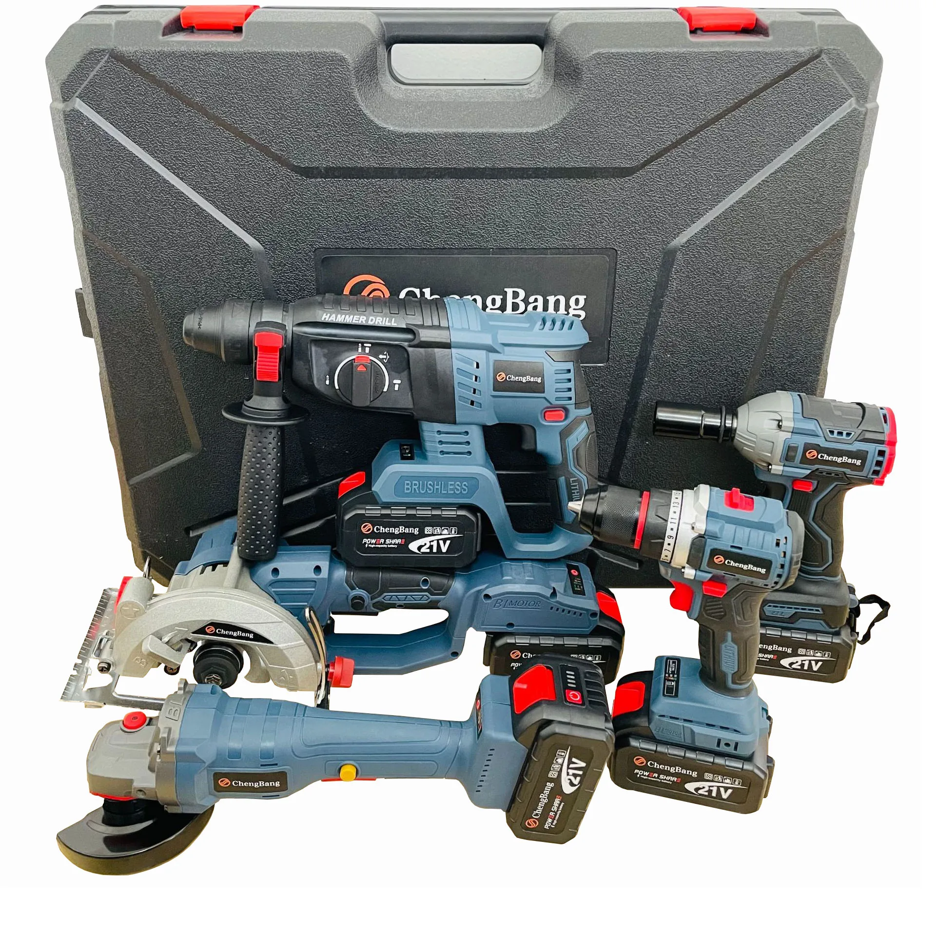 Electric Hammer Impact Drill Brushless Angle Grinder Cordless Wrench Portable Circular Saw Cutting Machine Combination Tool Set