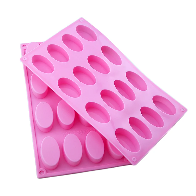 Оптовая продажа с завода, 16 овальных силиконовых форм для мыла ручной работы без бисфенола А