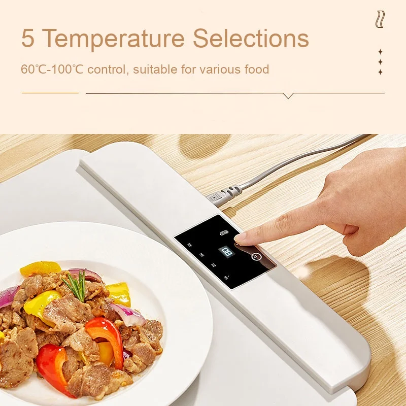 Household Smart Food Warming Plate Roll Up Folding Hot Cutting Board Warm Insulation Board Kitchen Heating Food Warmer