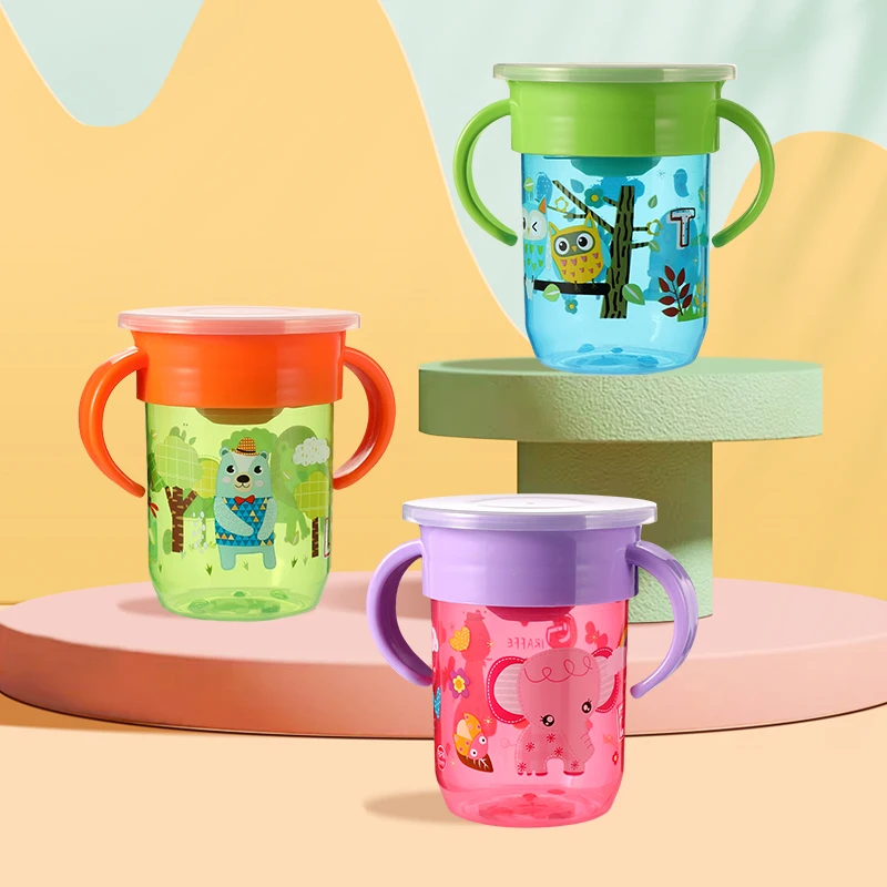 OEM Wholesale Baby Kids Children Toddles Training Water Drinking Sip Cup Leak Proof With Lid