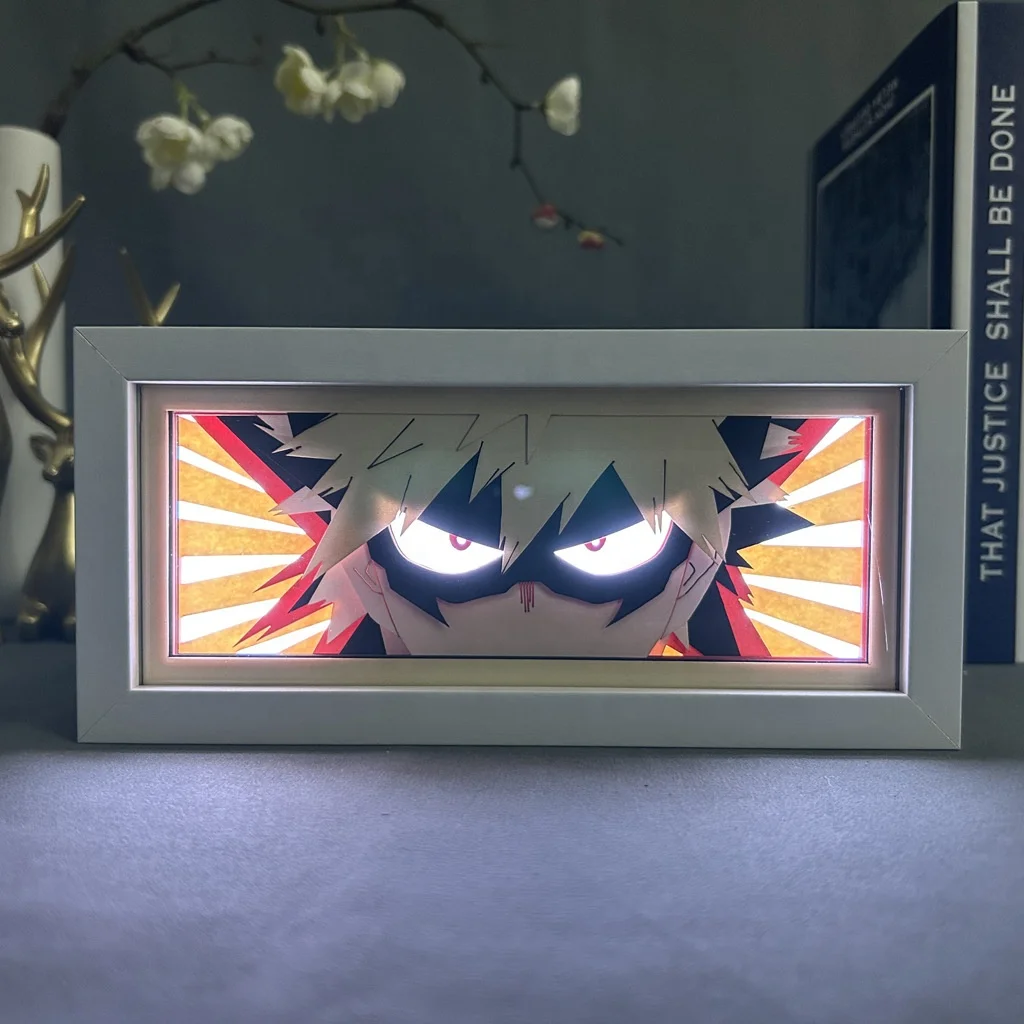 Boku no my Hero Academia 3d лампа для вырезания из бумаги светодиодная световая коробка наружного косплея аниме