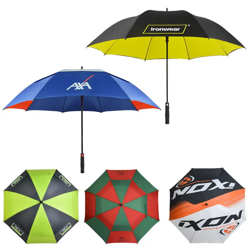 wholesale 30 inch large windproof logo prints big luxury promotional branded custom golf umbrella