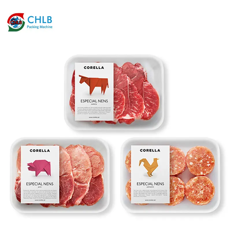 Semi automatic Cling film packaging machine Multifunction bacon/ chicken /Meat and fruit Shrink wrapping machine