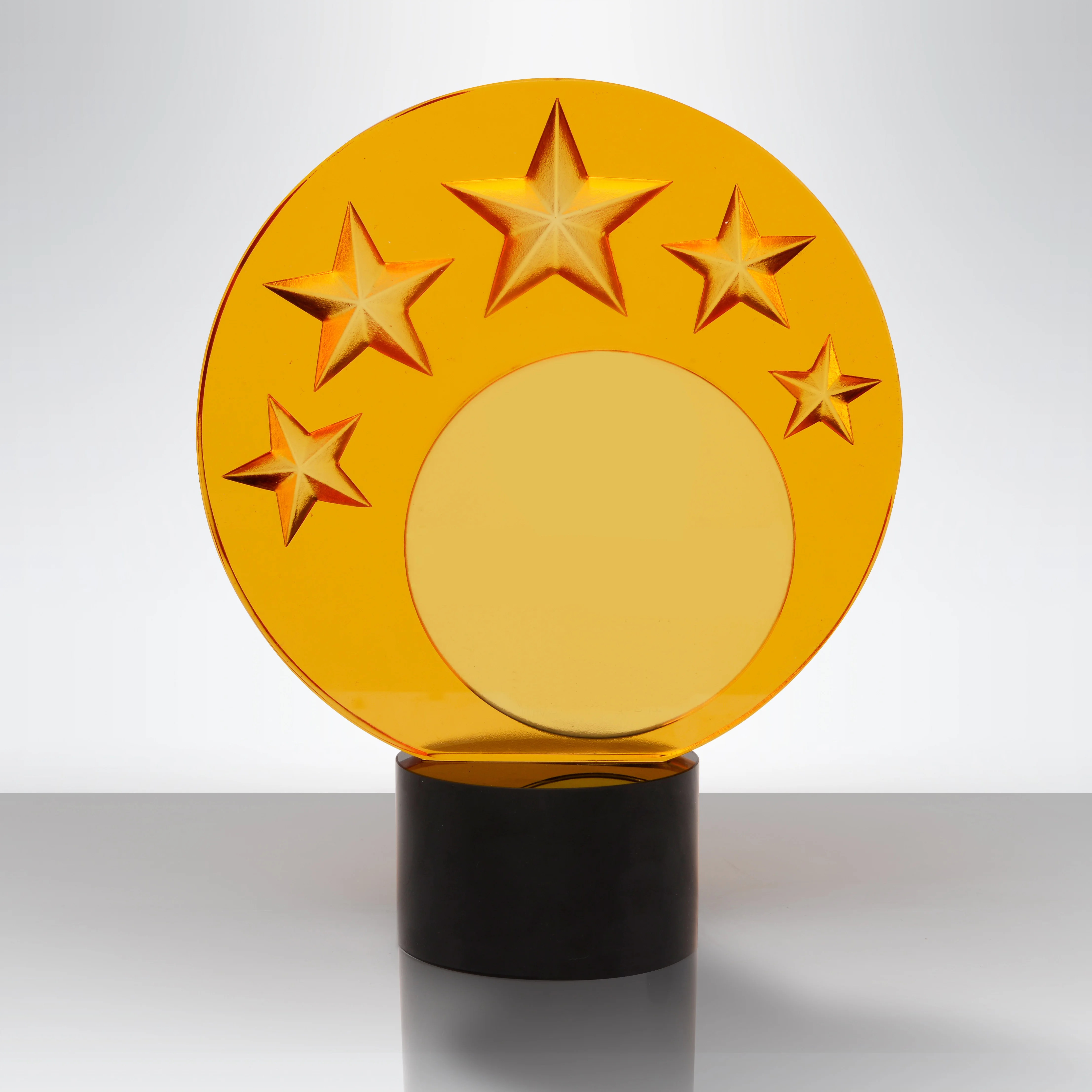 Quality Assurance Circular Plaque K9 Crystal Trophy Personalized Achievement Blank Crystal Trophy For Souvenir