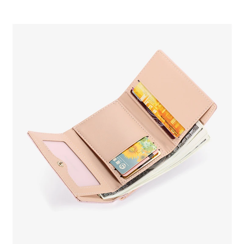 Ladies Travel PU Mini Purse Zip Women Wallet 2023 Long Card Wallets for Women Fashionable Wallet Waterproof Polyester Pearl Star