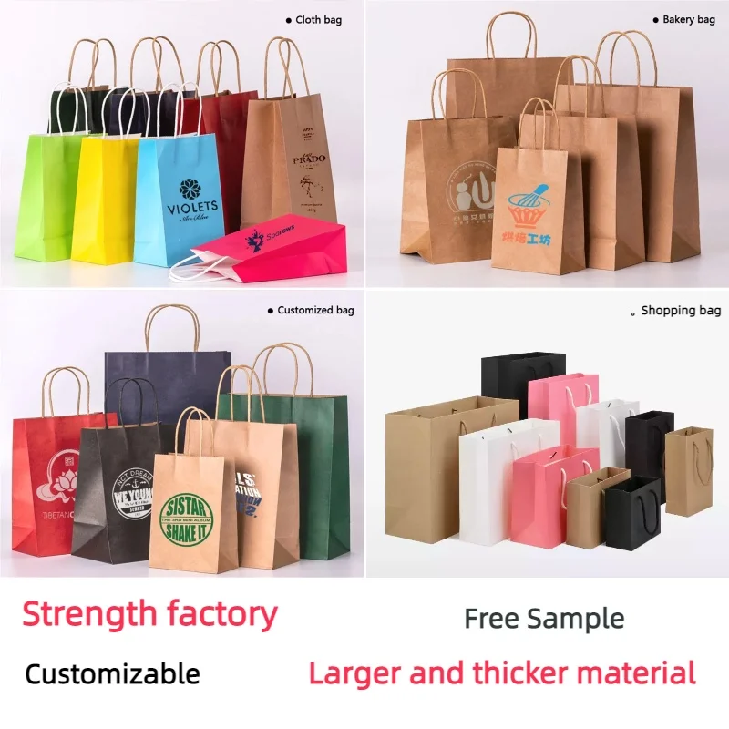 Cheap customized brown takeaway paper bag