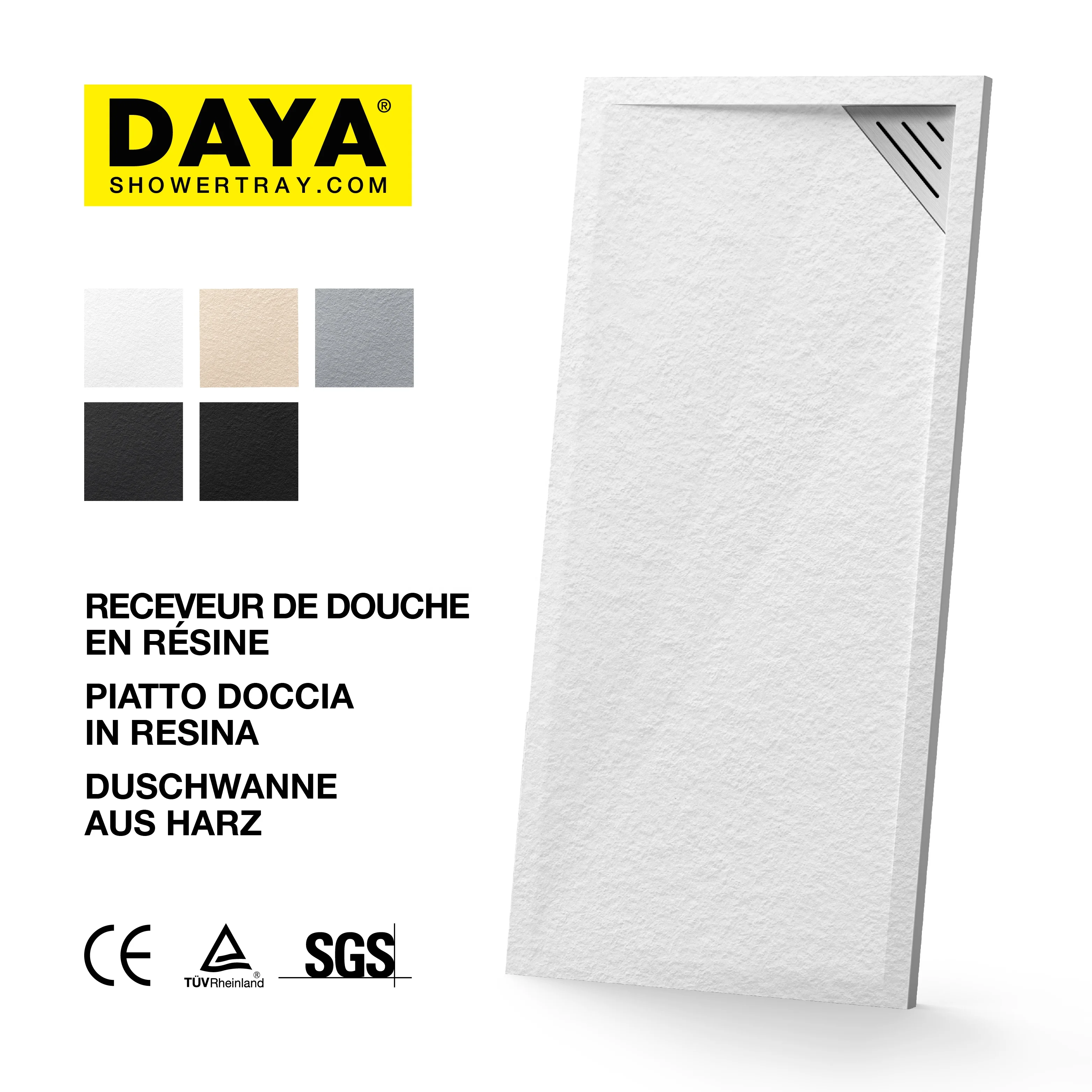 Modern design Square customized size solid surface shower tray for bathroom