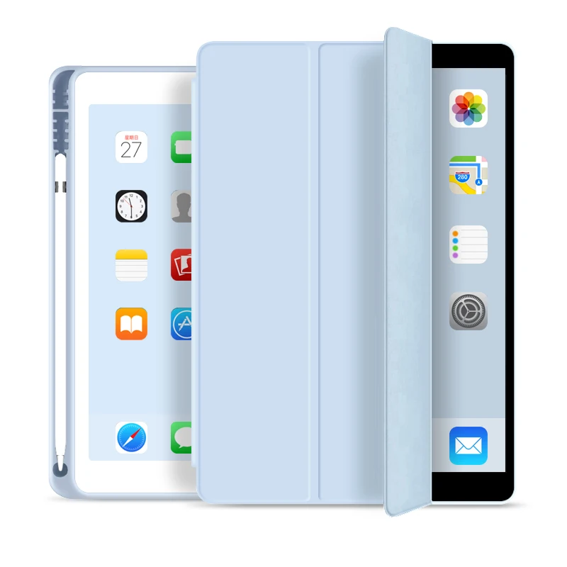 For iPad Air 10.5 Magnetic Trifold with Pencil Holder Smart Cover Auto Sleep/Wake Screen Protecter