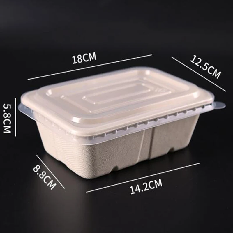 Eco-friendly Biodegradable 100% Compostable Square Sugar Cane Bowl Sugarcane Pulp Bagasse Tableware Food Container Lunch Box KS