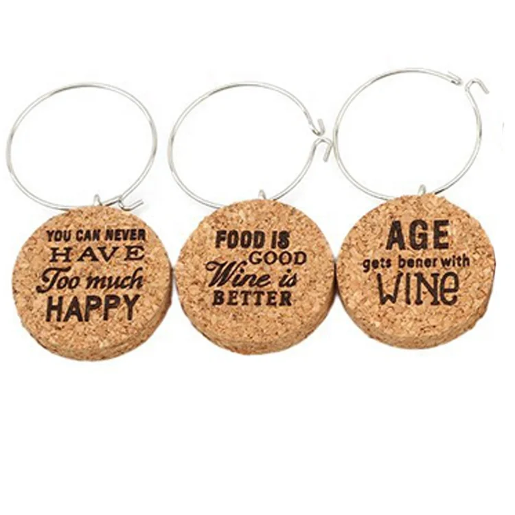 Trade Assurance New Arrival Cork Wine Glass Charms