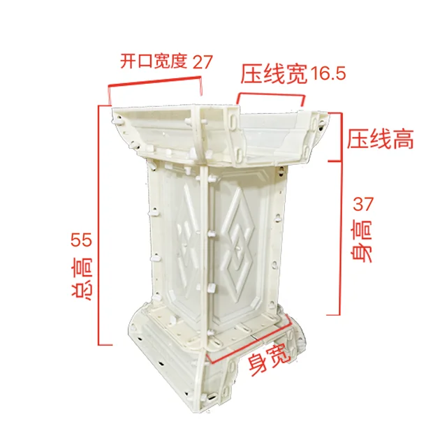 Outdoor Garden Decorative ABS Plastic Molds round Baluster  for Household Use Concrete Casting