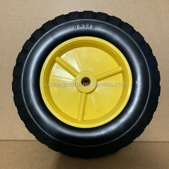 8x1.75 waste bin polyurethane plastic wheels Solid PU Foam Tire
