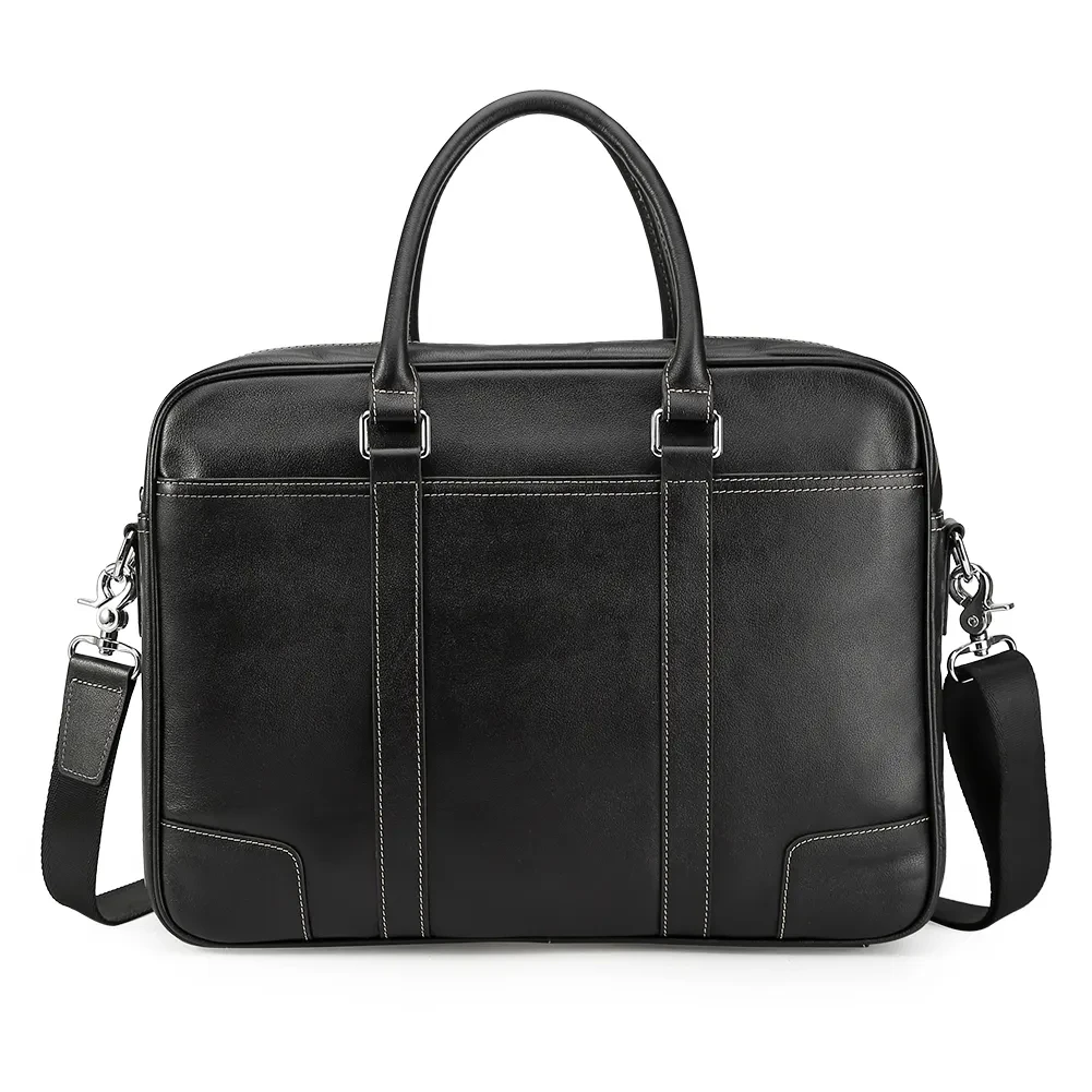 Laptop Briefcase Bag Design Business Laptop Waterproof Computer Handbag Coffee Men Bag Soft Sided Leather Briefcase