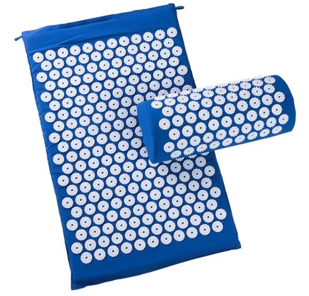 Folding eco friendly massage organic yoga acupressure mat for back and neck pain relief