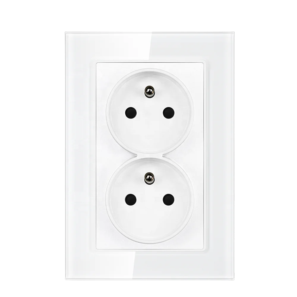 SRAN F602-2FR01 французская стандартная двойная настенная розетка AC110 ~ 250V 16A розетки вертикальный разъем питания