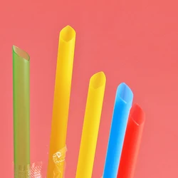 Colorful plastic smoothie straws Bubble / Boba straws individually wrapped tea drinking straws