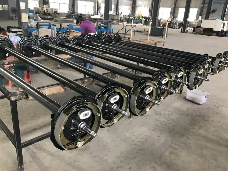 Manufacturer Tourist Trailer Rear Axle Single Round Axle Beam With Spindle Assembly