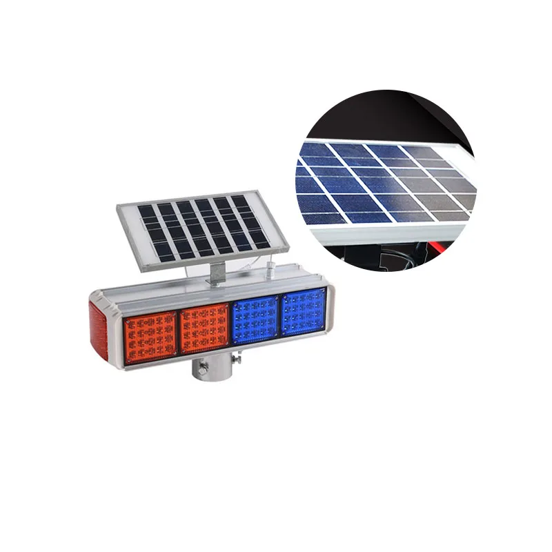  Factory Price Waterproof Double Side Red Blue Led Police Solar Road Traffic Safety Hazard Flash