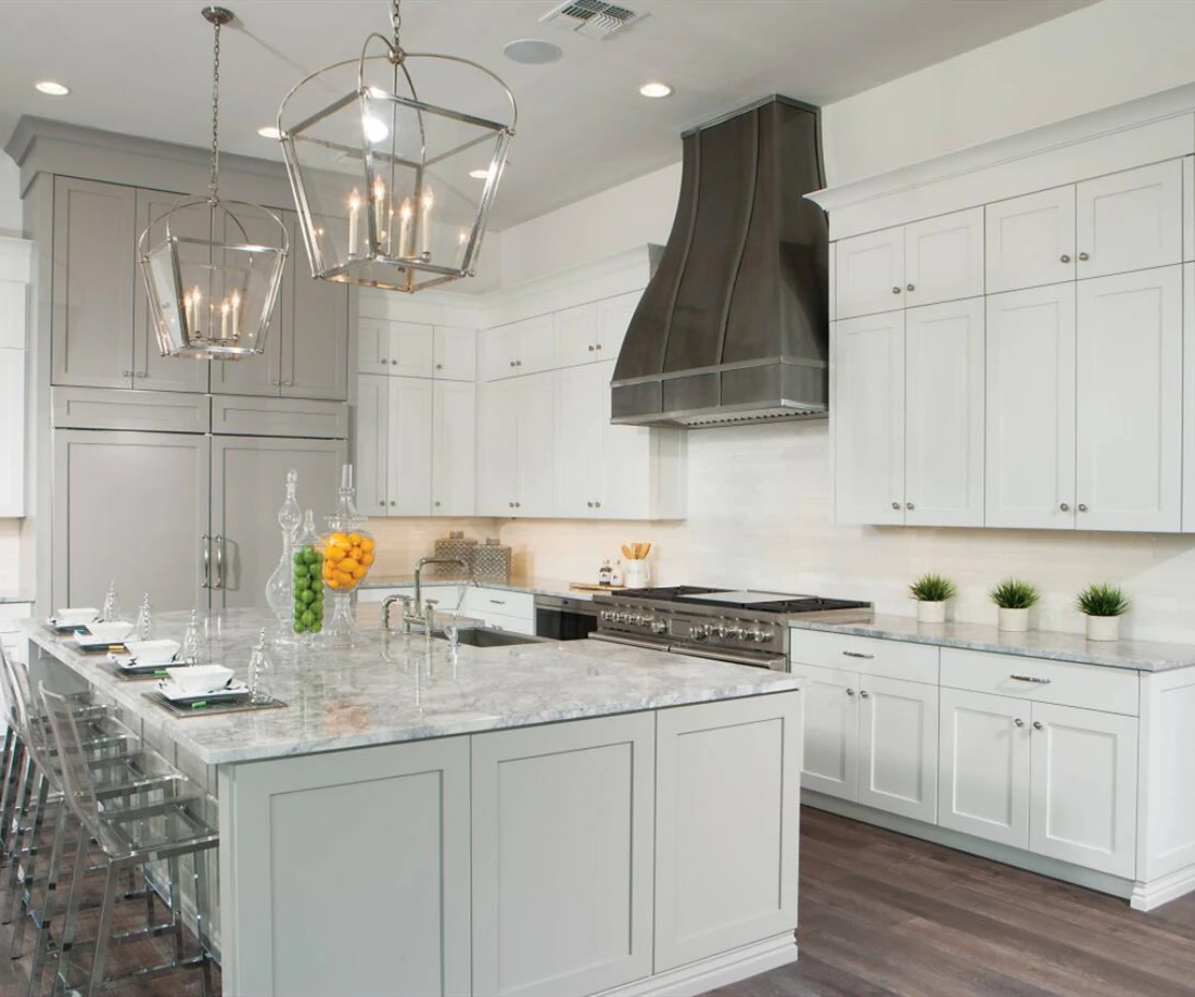 European style full house cabinetry commercial white shaker solid wood kitchen cabinet
