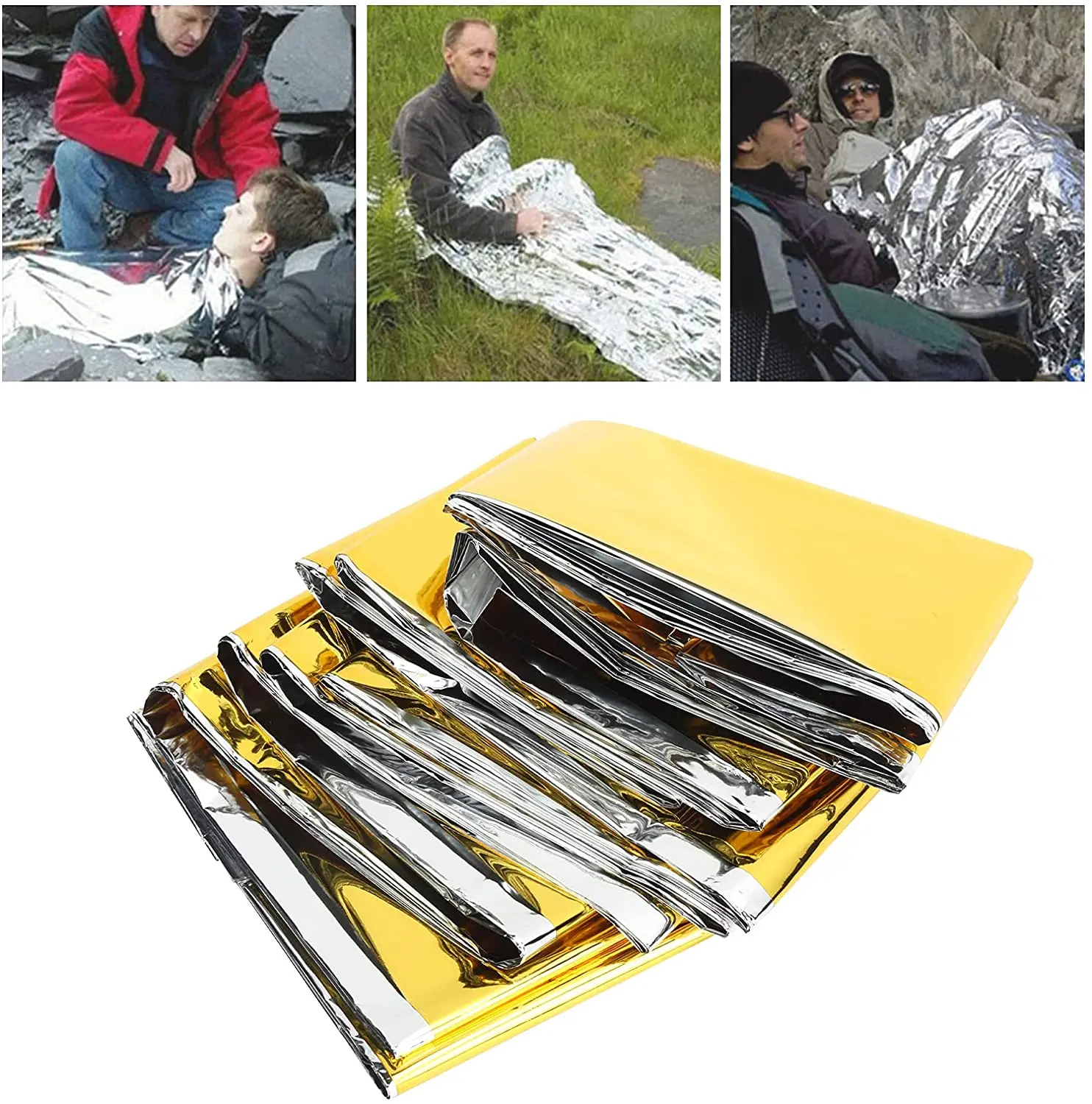 Space Rescue Thermal Waterproof gold emergency mylar foil survival blanket for Survival Tool