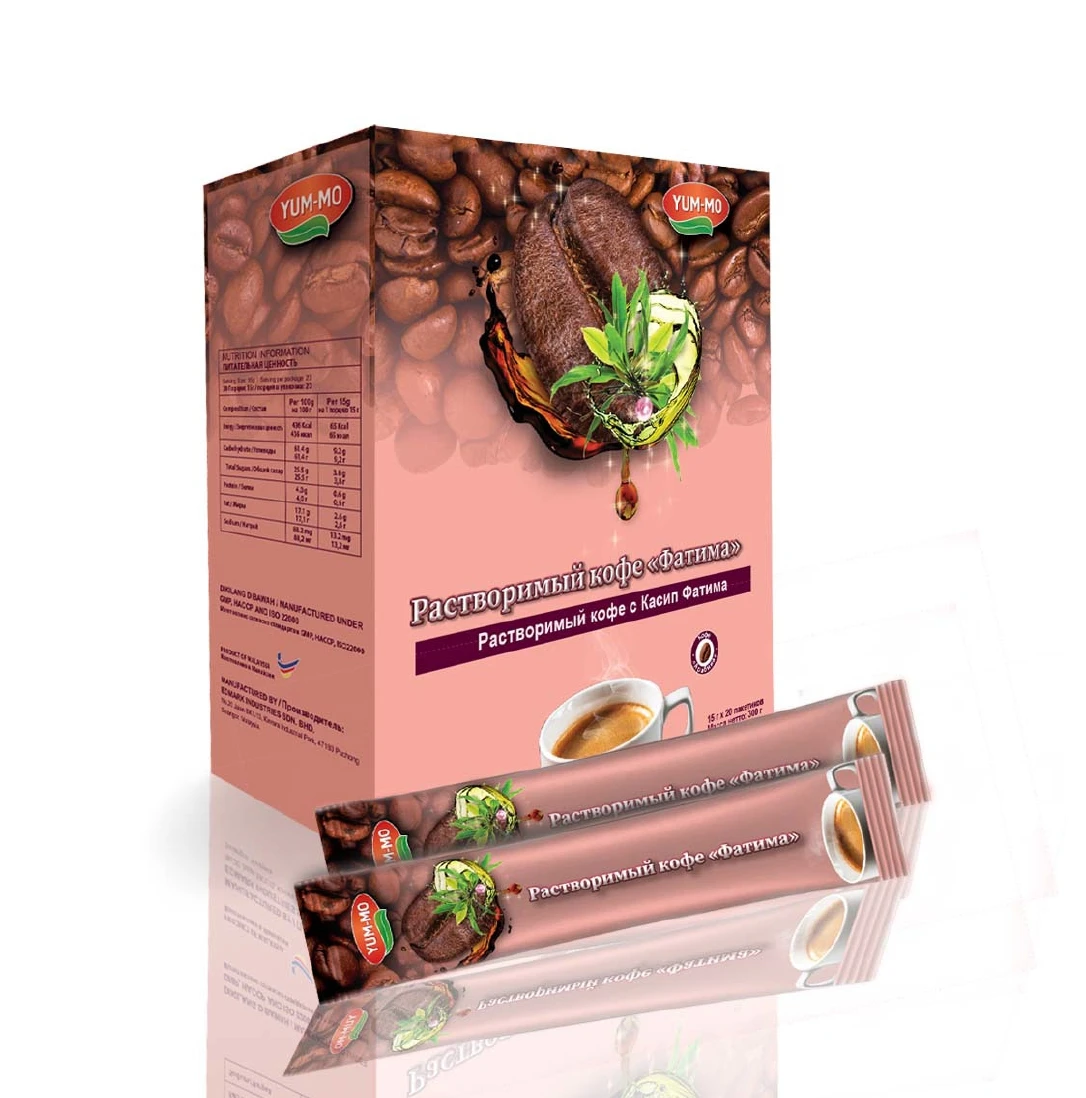 Hottest Selling YUMMO Instant Slimming Coffee Russian Cafe with Kacip Fatimah and Collagen Sugar Flavor
